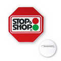 Octagon Shape Plastic Advertising Campaign Button (2")